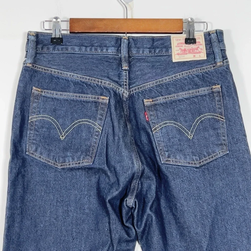 Levis 501 Premium Slim Leg Jeans Mens Sz 29x30 Indigo Dark Wash Button Fly